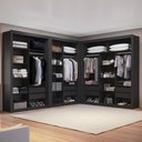 Ver mais imagens de Closet Modulado 8 Gavetas 15 Prateleiras Preto Amoudi Móveis Preto Tx