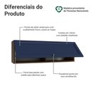 Ver imagem 3 de Armário Aéreo 100 Cm 1 Porta Basculante Rustic/azul Vik Madesa