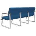Ver imagem 5 de Cadeira Longarina 3 Lugares Recepção com Braço Pés Cromado Lev P03 Crepe Azul - Lyam Decor