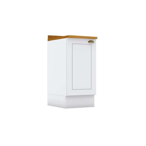 Módulo Cozinha Americana Balcão com Tampo com 1 Porta 40cm Branco2 Aéreos + 1 Balcão + 1
