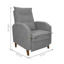 Ver imagem 2 de Poltrona Utrecht Cinza em Bouclé 72x140cm Reclinável para Sala e Quarto