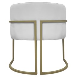 Poltrona Decorativa Recepção Luna Corino Base de Ferro Champagne - 8