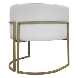 Poltrona Decorativa Recepção Luna Corino Base de Ferro Champagne - 7