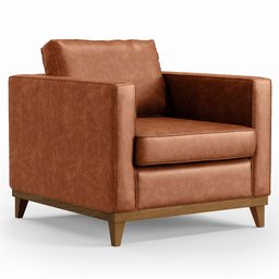 Poltrona Decorativa Para Sala de Estar Jane D05 Couríssimo Camel - Mpozenato - 1