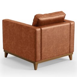 Poltrona Decorativa Para Sala de Estar Jane D05 Couríssimo Camel - Mpozenato - 5