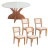 Conjunto Mesa de Jantar Redonda 1,35m com 4 Cadeiras em Mdf - 2