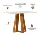 Ver imagem 3 de Mesa de Jantar 4 Lugares Retangular 120cm Tampo MDF com Vidro Elian N01 Ypê Off White - Lyam Decor