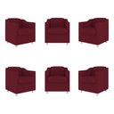 Ver imagem 1 de Kit 6 Cadeiras Poltronas Decorativas Espera Clinica Dentista Cor:marsala