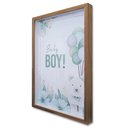 Ver imagem 3 de Quadro Cofre Porta Objetos Maternidade Baby Boy TaColado Moldura Preta