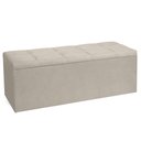 Ver imagem 3 de Calçadeira Baú King 1,95m Roma Suede Bege Sky Mobile