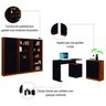 Conjunto para Escritório 5 peças Office 1 estante 1 livreiro 2 Armários Preto/Nature J&A - 8