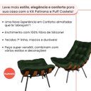 Ver mais imagens de Poltrona Sala Estar Decorativa Costela de Adão com Puff Luxo:poltrona Costela Veludo Verde Musgo