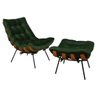 Poltrona Sala Estar Decorativa Costela de Adão com Puff Luxo:poltrona Costela Veludo Verde Musgo - 1