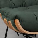 Ver imagem 7 de Poltrona Sala Estar Decorativa Costela de Adão com Puff Luxo:poltrona Costela Veludo Verde Musgo