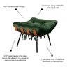 Poltrona Sala Estar Decorativa Costela de Adão com Puff Luxo:poltrona Costela Veludo Verde Musgo - 5