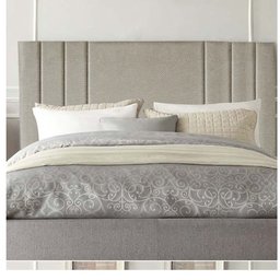 Cabeceira Estofada Queen 160CM Grécia Linho Bege - D A DECOR D&A Decor - 1