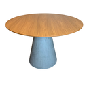 Ver imagem 1 de Mesa de Jantar Cone Cimento Rústico 120 cm Tampo Freijó