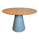 Ver imagem 2 de Mesa de Jantar Cone Cimento Rústico 120 cm Tampo Freijó