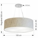 Ver imagem 2 de Lustre Pendente Cilíndrico Md-4381 Cúpula em Tecido 100x30cm Rustico Bege - Bivolt