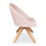 Poltrona Cadeira Giratória Bela Suede Rosa Bebê Base de Madeira - Pallazio - 3