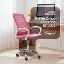 Ver imagem 3 de Cadeira de Escritório Oficial Esteirinha Mesh Ergonômica Giratória - Rosa - 10