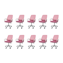Ver imagem 1 de Cadeira de Escritório Oficial Esteirinha Mesh Ergonômica Giratória - Rosa - 10