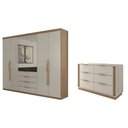 Ver imagem 1 de Quarto Completo Casal Aquiles 6 Portas 10 Gavetas Amêndola/nude Prime - Panorama Móveis
