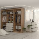 Ver imagem 2 de Quarto Completo Casal Aquiles 6 Portas 10 Gavetas Amêndola/nude Prime - Panorama Móveis