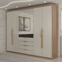 Ver imagem 6 de Quarto Completo Casal Aquiles 6 Portas 10 Gavetas Amêndola/nude Prime - Panorama Móveis
