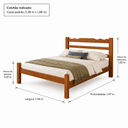 Ver imagem 2 de Cama de Casal 100% Madeira de Eucalipto Cor Mogno