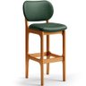 Kit 2 Banquetas Alta Bar Cozinha Sala Jantar Fixa Betta L02 Imbuia Facto Verde Musgo - Lyam Decor - 3