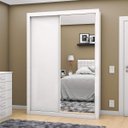 Ver imagem 1 de Guarda-Roupa Solteiro 4 Espelhos 2 Portas de Correr Roma New Espresso Móveis