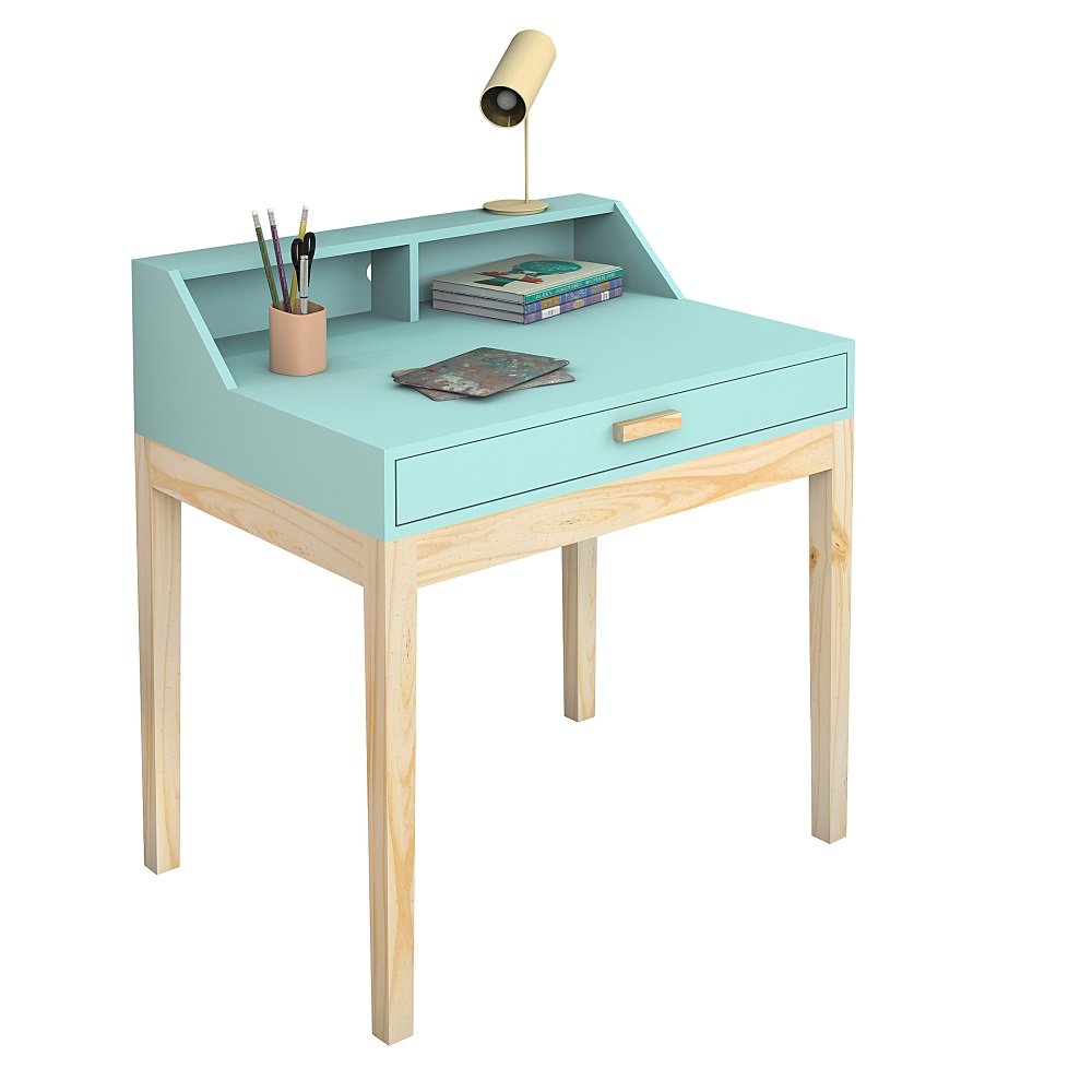 Escrivaninha Infantil com Cadeirinha Mdf com Pés de Madeira Rustica:menta - 3