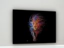 Ver imagem 1 de Quadro Decorativo Leão Andando Linhas - 70x50cm:moldura Branca