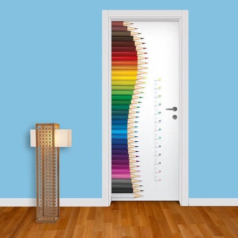 Adesivo de Porta Medidor de Altura Arte Destaque G - 0,93 X 2,13 Metros