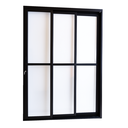 Ver imagem 2 de Porta Balcão de Alumínio Preto 3 Folhas Vidro 210x160 com Fechadura Linha 25