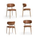 Ver imagem 3 de Kit 4 Cadeiras Metálicas Estofadas Ema CabeCasa MadeiraOriginals Marrom Caramelo/Carvalho