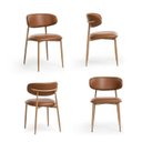 Ver imagem 3 de Kit 4 Cadeiras Metálicas Estofadas Ema CabeCasa MadeiraOriginals Marrom Caramelo/Carvalho