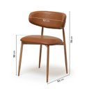 Ver imagem 4 de Kit 4 Cadeiras Metálicas Estofadas Ema CabeCasa MadeiraOriginals Marrom Caramelo/Carvalho