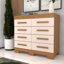 Ver imagem 3 de Cômoda Milano 8 Gavetas 100% Mdf Cinamomo/off White - Panorama Móveis