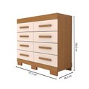 Ver imagem 4 de Cômoda Milano 8 Gavetas 100% Mdf Cinamomo/off White - Panorama Móveis