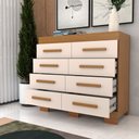Ver imagem 2 de Cômoda Milano 8 Gavetas 100% Mdf Cinamomo/off White - Panorama Móveis
