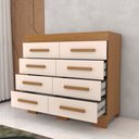 Ver imagem 5 de Cômoda Milano 8 Gavetas 100% Mdf Cinamomo/off White - Panorama Móveis