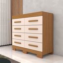 Ver imagem 6 de Cômoda Milano 8 Gavetas 100% Mdf Cinamomo/off White - Panorama Móveis