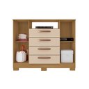 Ver imagem 3 de Cômoda Reforçada Organizadora London Luxo 2 Portas e 4 Gavetas Carvalho Off White