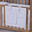 Ver imagem 5 de Enxoval de Bebe Kit de Berço Americano Cortina Algodão Menino Menina 8 Peças:branco