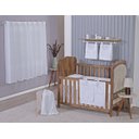 Ver imagem 1 de Enxoval de Bebe Kit de Berço Americano Cortina Algodão Menino Menina 8 Peças:branco