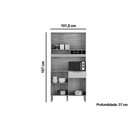Ver imagem 6 de Kit de Cozinha Compacta Moscato 4 Portas e 1 Gaveta 197x101cm Amendoa-off White - Ronipa