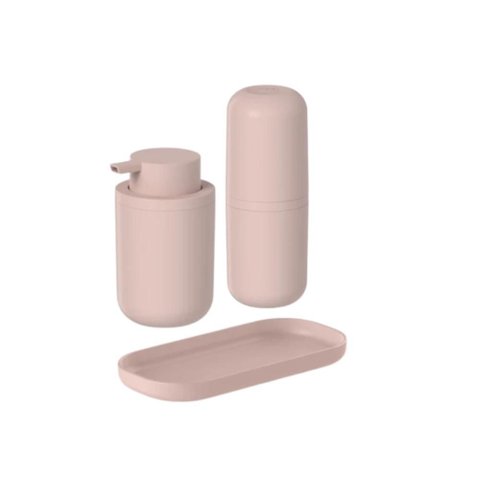 Kit de Banheiro ou 3 Peças Linha Bold com Bandeja para Bancada - Rosa Duna