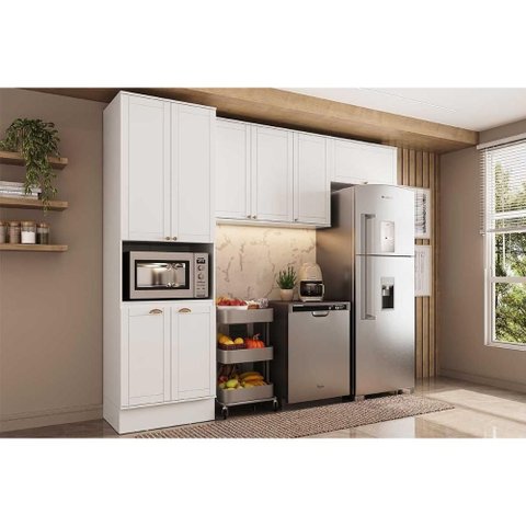 Cozinha Modulada Completa Bella 3 Peças (2aéreos+1paneleiro) C3p26 Branco - Carraro